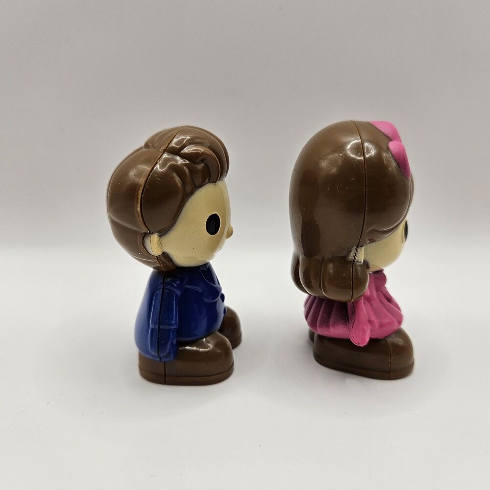 Cute Boy Girl Mini Figure Toy Lot Kawaii Cartoon Plastic Dolls Pair Vintage... - Picture 4 of 6